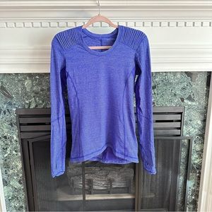 Lululemon Star Runner Long Sleeve Tonka Stripe Pigment Blue size 8